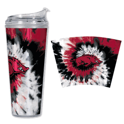 Arkansas Razorbacks Metallic Tye Dye 24Oz Acrylic Tumbler W/Hinged Lid