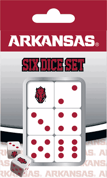 Arkansas Razorbacks NCAA Dice Set