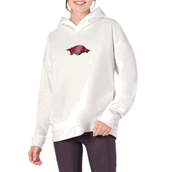 Arkansas Razorbacks NCAA Kadi Hoodie with Zipper Pockets White Small