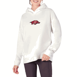 Arkansas Razorbacks NCAA Kadi Hoodie with Zipper Pockets White XXL
