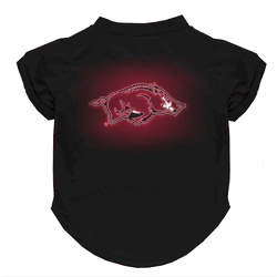 Arkansas Razorbacks Neon Pet T-Shirt, Small