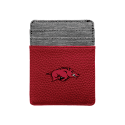 Arkansas Razorbacks Pebble Front Pocket Wallet Dark Red