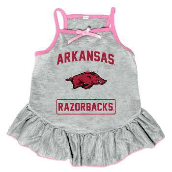 Arkansas Razorbacks Pet Dress Grey Type Large