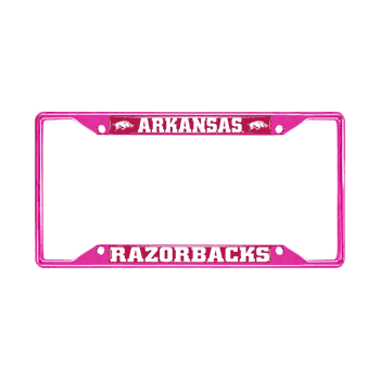 Arkansas Razorbacks Pink Metal License Plate Frame - 6.25