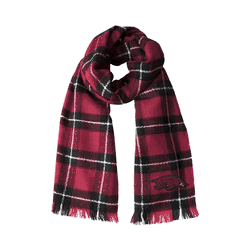Arkansas Razorbacks Plaid Blanket Scarf DR-BLK
