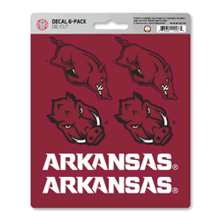 Arkansas Razorbacks Razorbacks 6 Count Mini Decal Sticker Pack