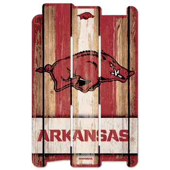 Arkansas Razorbacks Sign 11x17 Wood Fence Style