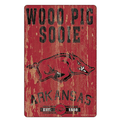Arkansas Razorbacks Sign 11x17 Wood Slogan Design
