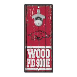 Arkansas Razorbacks Sign Wood 5x11 Bottle Opener