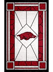 Arkansas Razorbacks Stained Glass 11x19 Wood Sign