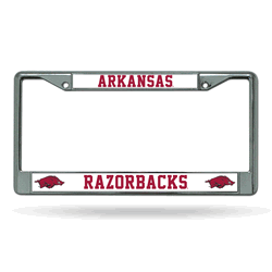 Arkansas Razorbacks Standard Chrome Frame with Plastic Inserts 12" x 6" Car/Truck Auto Accessory