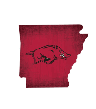 Arkansas Razorbacks Team Color Logo State Sign