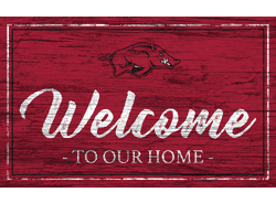 Arkansas Razorbacks Team Color Welcome 11x19 Sign