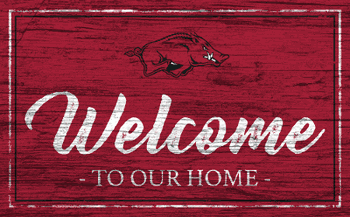 Arkansas Razorbacks Team Color Welcome 11x19 Sign