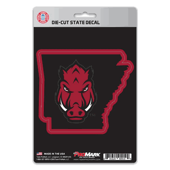 Arkansas Razorbacks Team State Shape Decal Sticker