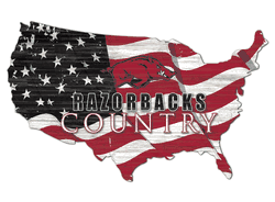 Arkansas Razorbacks USA Shape Flag Cutout