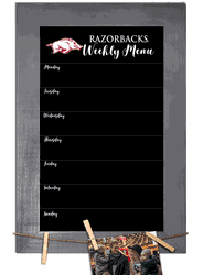 Arkansas Razorbacks Weekly Chalkboard with frame & clothespins 11x19 Sign