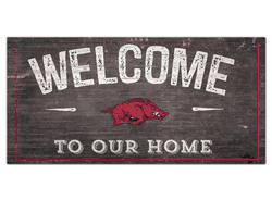 Arkansas Razorbacks Welcome Distressed 6 x 12