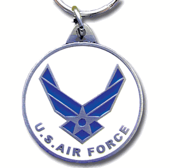 Armed Forces Air Force Metal Key Chain with Enameled Details