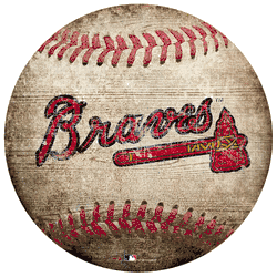 Atlanta Braves 12" Baseball Shaped Sign