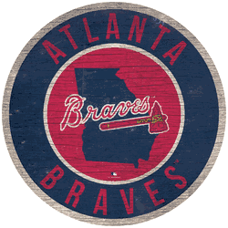 Atlanta Braves 12 in. Circle w/ State Sign