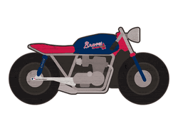 Atlanta Braves 12" Motorcycle Cutout Wood Sign