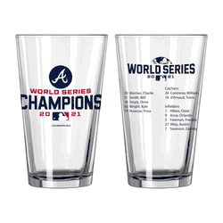Atlanta Braves 16oz ?21 World Champs Roster Pint Glass