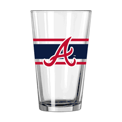 Atlanta Braves 16oz Stripe Pint Glass