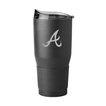 Atlanta Braves 30oz Etch Black Powder Coat Tumbler