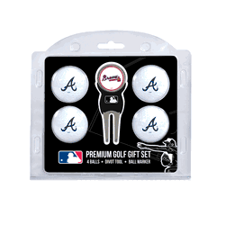 Atlanta Braves 4 Ball Gift Set + Divot Tool & Marker