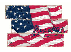 Atlanta Braves American Flag 3 Plank