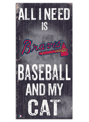 Atlanta Braves Baseball and My Cat 6x12 Sign