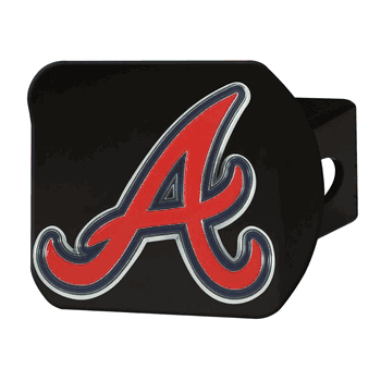 Atlanta Braves Black Metal Hitch Cover - 3D Color Emblem