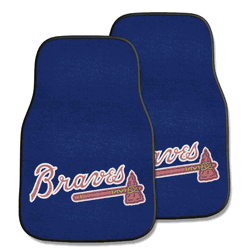 Atlanta Braves "Braves" Script Logo Front Carpet Car Mat Set - 2 Pieces