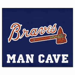 Atlanta Braves "Braves" Script Logo Man Cave Tailgater Rug - 5ft. x 6ft.