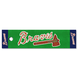 Atlanta Braves "Braves" Script Logo Putting Green Mat - 1.5ft. x 6ft.