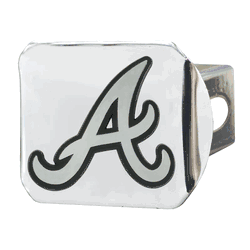 Atlanta Braves Chrome Metal Hitch Cover with Chrome Metal 3D Emblem