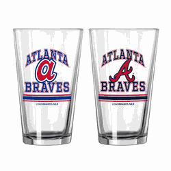 Atlanta Braves Current and Throwback 16oz Pint Glass 2pk
