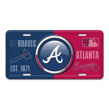 Atlanta Braves Embossed Metal License Plate