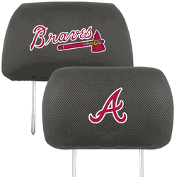 Atlanta Braves Embroidered Head Rest Cover Set - 2 Pieces