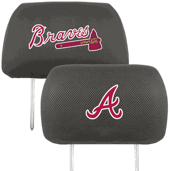 Atlanta Braves Embroidered Head Rest Cover Set - 2 Pieces