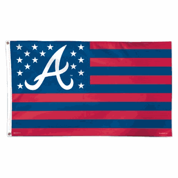 Atlanta Braves Flag 3x5 Deluxe Style Stars and Stripes Design