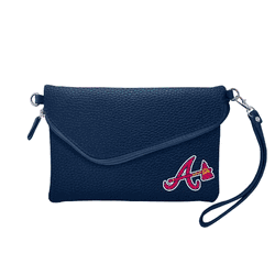 Atlanta Braves Fold Over Crossbody Pebble Navy