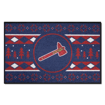 Atlanta Braves Holiday Sweater Starter Mat Accent Rug - 19in. x 30in.