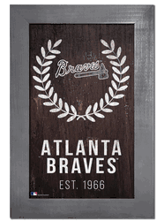Atlanta Braves Laurel Wreath 11x19 Sign