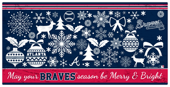 Atlanta Braves Merry and Bright 6x12 Sign