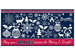 Atlanta Braves Merry and Bright 6x12 Sign