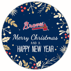 Atlanta Braves Merry Christmas & New Year 12in Circle