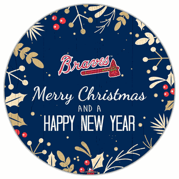 Atlanta Braves Merry Christmas & New Year 12in Circle