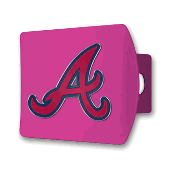 Atlanta Braves Pink Metal Hitch Cover with  3D Color Emblem